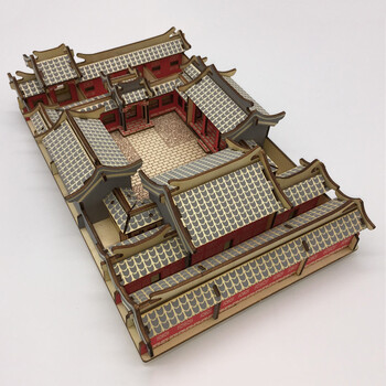小孩玩的立体拼图滕王阁立体拼图3d模型儿童益智手工拼插木制仿真建筑