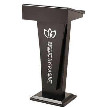 升升有财 创意简约会议演讲台黑色迎宾台时尚轻便式发言接待台礼宾台