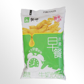 蒙牛麦香味早餐奶百利包16袋装 一袋200ml 牛奶乳品 产发by