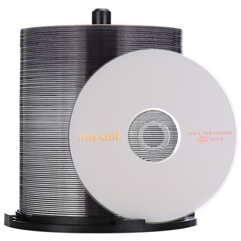 
                                                                                麦克赛尔（maxell）DVD-R光盘 刻录光盘 光碟 空白光盘 M2系列16速4.7G 珍珠白桶装100片                