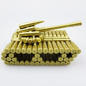 DRACO子弹壳工艺品飞机 大炮 坦克 战斗机模型摆件纯手工创意礼品办公摆件送父亲老领导孩子子弹创意 合金坦克模型（尺寸18*10*10）