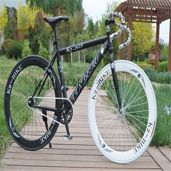 60刀圈磨砂烤漆肌肉车架倒刹倒骑26寸死飞自行车 黑白 倒骑