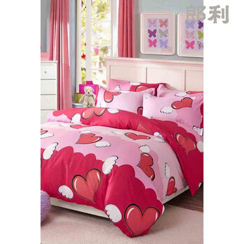 朵朵爱 小清新床笠四件套 天使之心 1.8m(6英尺)床