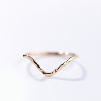 妙用堂 14k包金v型几何戒指环女闺蜜小指关节戒尾戒细 美号5.5