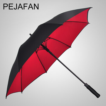 
                                                                                PEJAFAN高端雨伞男士超大商务伞双层加厚自动长柄伞双人大伞户外高尔夫伞超强防风防晒晴雨两用伞 130CM大号双层内黑                
