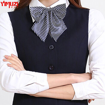 
                                        伊木子春秋马夹职业装女装银行酒店工作服马甲套裙套裤空姐制服858M 藏蓝色马甲+半裙 L                