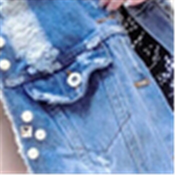 木易华玉2015新款 女装 时尚宽松休闲破洞钉珠牛仔马甲 蓝色 L