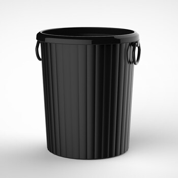 圆形垃圾桶家用大号无盖大容量客厅卧室厨房宜家宿舍压圈纸篓 黑色 6