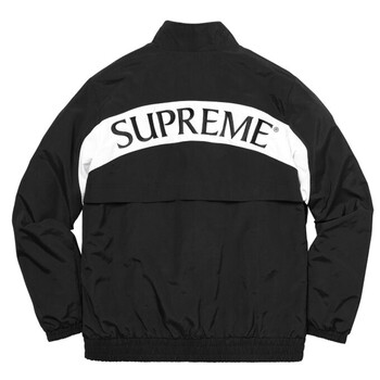 supreme 17fw arc track jacket 时尚校服薄款风衣外套夹克 黑色 l
