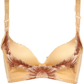 无钢圈纯棉内衣聚拢无痕少女文胸 肉色 80b