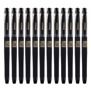 晨光（M&G）AGPK3705考试子弹头中性笔签字笔水笔0.5mm12支装 黑色