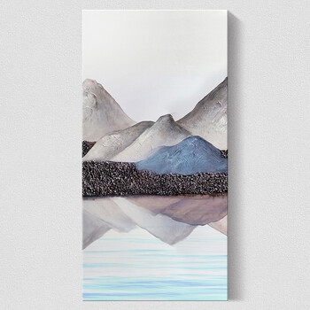 客厅装饰画禅意水墨山水画北欧抽象沙发背景墙挂画新中式玄关壁画 07