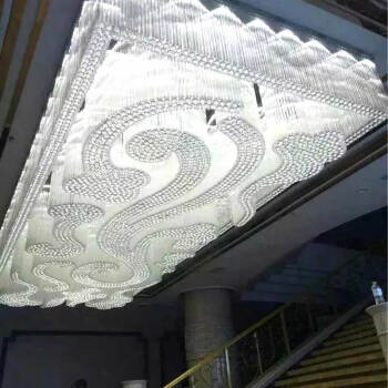 定制 酒店大厅走廊水晶灯工程定制大型过道吸顶灯装饰创意长方形灯具 定制长6*宽2米