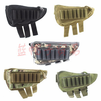 户外战术猎枪散弹,步枪弹枪托包 黑色