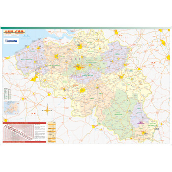 比利时 卢森堡旅游地图 中英文对照 大比例尺地图 主要城市区域地图 旅游 行前规划