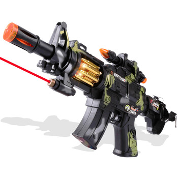 儿童电动玩具枪声光音乐震动2-6岁男生小孩冲锋抢宝宝女男孩礼品 m4