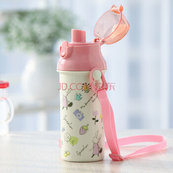 
                                        FaSoLa儿童水杯 随手杯 学生便携水壶450ml 粉色卡通印花450ml                