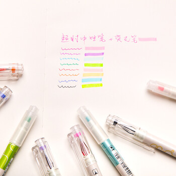 超时 Chosch 荧光笔钻石头中性笔0 5mm彩色笔双头8色搭配套装笔记一笔两用推荐款8色套装 图片价格品牌报价 京东