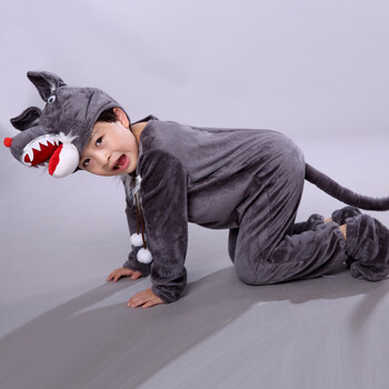 儿童动物演出服大灰狼表演服狼和小羊小兔子动物角色扮演表演服装yy