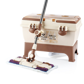 洁仕宝 平板拖把家用免手洗旋转加厚双驱动甩干好神拖把桶拖地 标准款