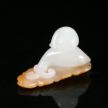 吉乐瑞 和田玉籽料吊坠白玉蜗牛玉坠玉石挂件牛气冲天