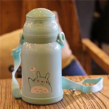 御品堂新款创意新品 宝宝幼儿园吸管杯可爱婴儿户外喝水小水壶带背