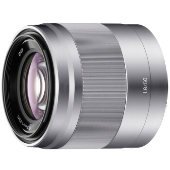 【索尼E 50mm F1.8 OSS (SEL50F18)】索尼（SONY）E 50mm F1.8 OSS APS-C画幅定焦镜头 银色