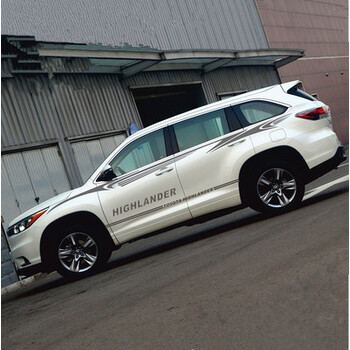 新汉兰达 改装 车身贴纸 汽车腰线彩条 侧裙 进口材料白色一套