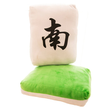 七街皇后(qjhh)麻将抱枕靠垫创意毛绒玩具居家红中发财八万靠枕恶搞