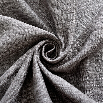 窗帘亚麻遮光布料定制客厅卧室纯色窗帘成品 『烟灰色棉麻』不拼接 要