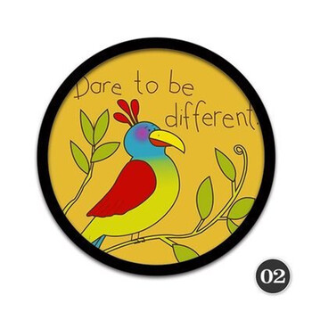 畅印 清新动物圆形装饰画儿童房屋卧室挂画学校幼儿园艺术创意墙画