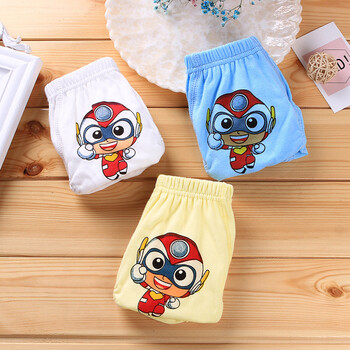 儿童纯棉三角裤男孩全棉内衣短裤新款宝宝内衣裤 男童三角开心超人 xl