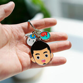 礼物情侣数字皮带复古卡通男士钥匙链小布情侣钥 灰色 blued小布1个