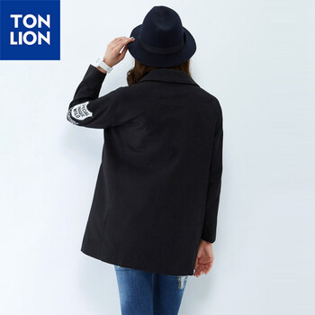 唐狮（TonLion）2015 加长休闲西装外套 黑色 S