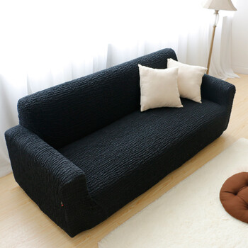 四季弹力服帖全包多功能防滑防尘罩三人沙发套沙发套现货 黑色 120*