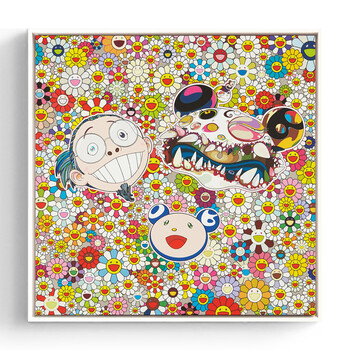 村上隆 太阳花 现代儿童房装饰画小清新餐厅挂画单幅布画客厅墙画sn