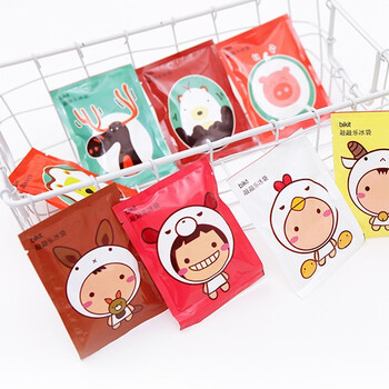 创意卡通便携小冰袋速冷降温冰敷袋 旅行便携户外冰包 5个 卡通款系列