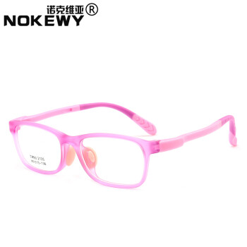 诺克维亚新款儿童配近视眼镜框防蓝光防辐射小学生眼镜架TR90男女孩子光学镜 紫色 平光镜片