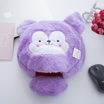 发热usb暖手鼠标垫加热鼠标套可拆洗冬天暖手套卡通保暖 紫色锦仓鼠