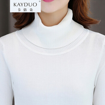 
                                        卡依朵KAYDUO2017春秋新款套头毛衣女韩版宽松卡通图案针织衫打底衫潮8846 咖啡色 L                