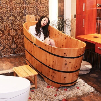 准者香柏木泡澡浴桶成人香柏木泡澡木桶浴缸洗澡盆洗澡木盆蒸汽木盆