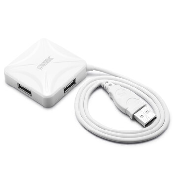 SSK飚王 SHU027烽火 集线器HUB 一拖4口高速扩展 USB2.0 分线器4口 白色