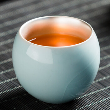 景德镇个性茶杯主人杯品茗杯纯银茶杯纯手工功夫陶瓷茶盏单杯大号