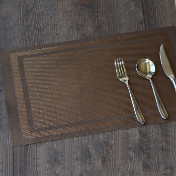 HHFA 欧式西餐垫 PVC防水餐垫 隔热碗垫盘子垫餐桌垫 咖啡色1片