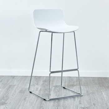 北欧现代简约休闲吧椅吧凳 酒吧前台吧台高脚椅子高脚凳子 白色