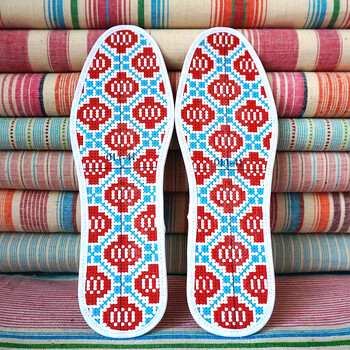 十字绣鞋垫半成品六层棉布正格印花双股手工制作自己绣2双 011-灯笼2