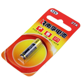 
                                        
                                        南孚(NANFU)碱性12V27A电池一粒挂卡装/万年历/玩具/钟表/考勤机/照明电筒/门铃电池/遥控器电池                