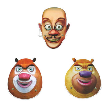 熊出没儿童表演道具 光头强熊大熊二动物头饰 幼儿园动画故事面具 熊