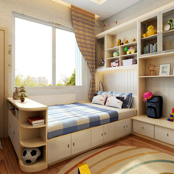 索菲亚床 榻榻米双人床欧式床收纳柜床 日式定制榻榻米床木床 可定制