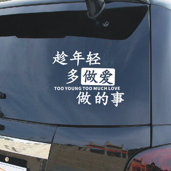 趁年轻多做爱做的事个性文字车贴 车门贴 后挡玻璃汽车贴纸 20厘米